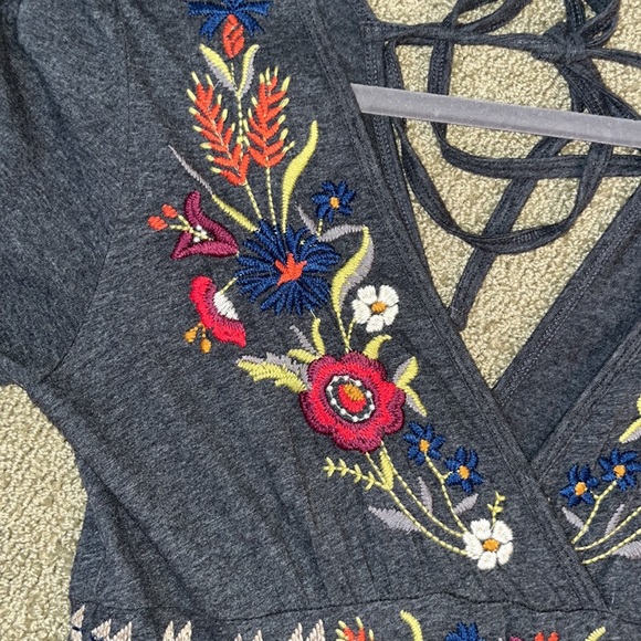 JWLA, Johnny was charcoal, gray cotton knee length dress EUC XS/S - Picture 6 of 11